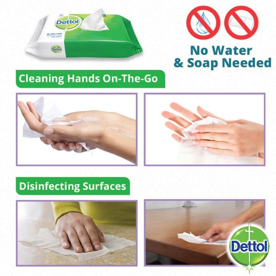 Picture of Dettol Antibacterial Disinfectant Wet Wipes Single Pack