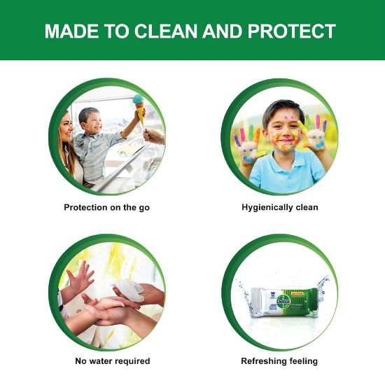 Picture of Dettol Antibacterial Disinfectant Wet Wipes Single Pack