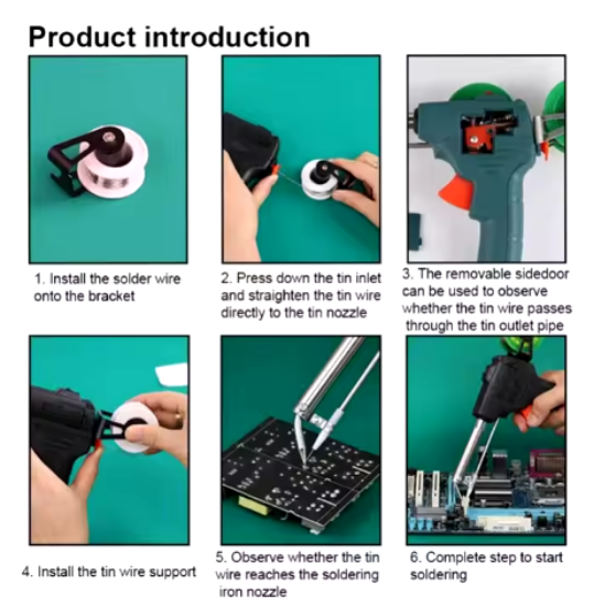 Picture of 60W Electric Soldering Iron Gun Hand-held Internal Heating Soldering Iron With Tin Gun Soldering Welding Repair Tool