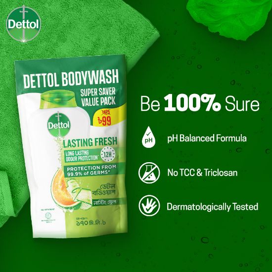 Picture of Body Wash Refill Lasting Fresh with Refreshing Melon & Cucumber Fragrance, 12 Hours Odour Protection 170ml Shower Gel