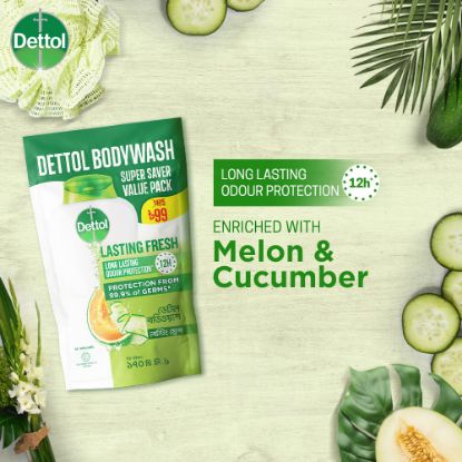 Picture of Body Wash Refill Lasting Fresh with Refreshing Melon & Cucumber Fragrance, 12 Hours Odour Protection 170ml Shower Gel