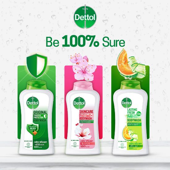 Picture of Dettol Antibacterial Body Wash Loofah Free Shower Gel Skincare Rose & Sakura Blossom with 8 Hour Lasting Moisture 250ml