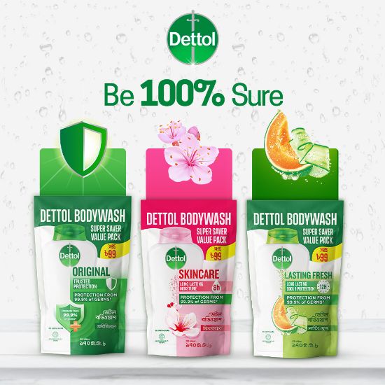 Picture of Dettol Antibacterial Body Wash Skincare Rose & Sakura Blossom with 8 Hours Long Lasting Moisture 170ml Shower Gel Refill