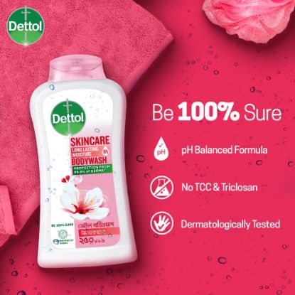Picture of Dettol Antibacterial Body Wash Skincare Rose & Sakura Blossom with 8 Hours Long Lasting Moisture 250ml Shower Gel