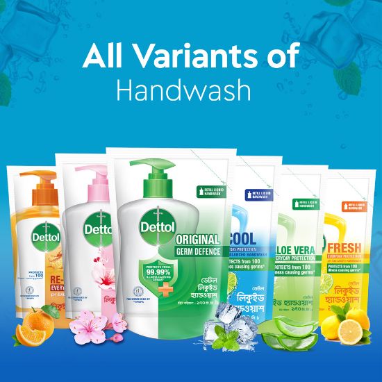 Picture of Dettol Handwash Cool 170ml Refill, pH-Balanced Liquid Soap with Menthol
