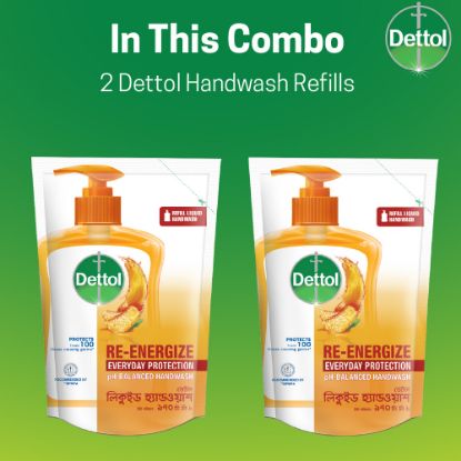 Picture of Dettol Handwash Refil 170ml X 2 Re-Energize, pH-Balanced Liquid Soap formula