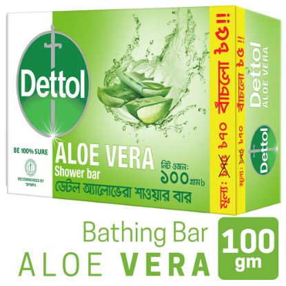 Picture of Dettol Soap Aloe Vera 100gm Bathing Bar, Soap with Aloe Vera Extract