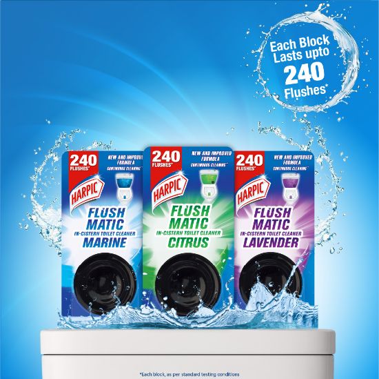 Picture of Harpic Flushmatic 50gm in-Cistern Toilet Cleaner, Automatic Cleaning with Every Flush