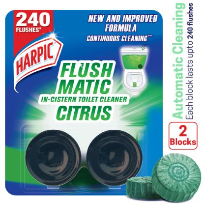 Picture of Harpic Flushmatic Citrus In Cistern Toilet Cleaner Blocks (100g) 2pcs