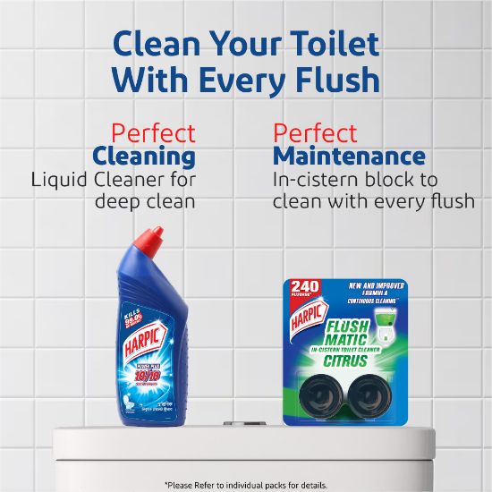 Picture of Harpic Flushmatic Citrus In Cistern Toilet Cleaner Blocks (100g) 2pcs