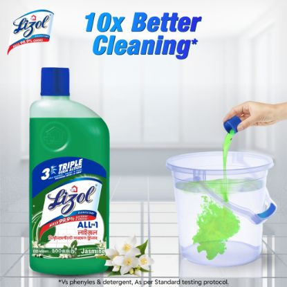 Picture of Lizol Disinfectant Floor & Surface Cleaner 500ml Jasmine, Kills 99.9% Germs