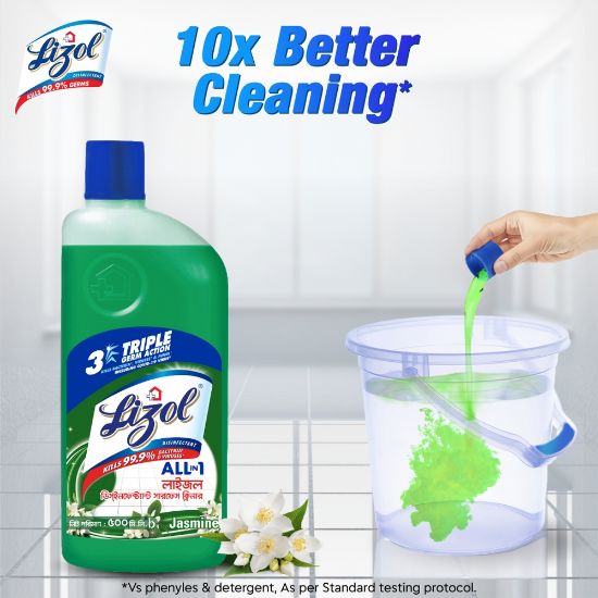 Picture of Lizol Disinfectant Floor & Surface Cleaner 500ml Jasmine, Kills 99.9% Germs