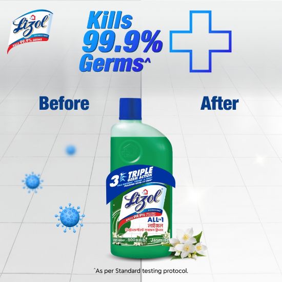 Picture of Lizol Disinfectant Floor & Surface Cleaner 500ml Jasmine, Kills 99.9% Germs