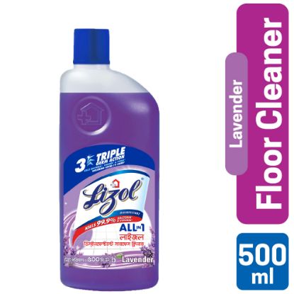 Picture of Lizol Disinfectant Floor & Surface Cleaner 500ml Lavender, Kills 99.9% Germs