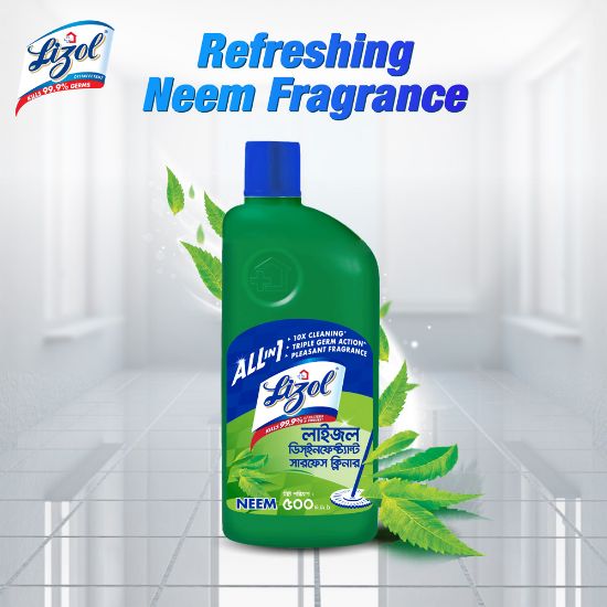 Picture of Lizol Disinfectant Floor & Surface Cleaner 500ml Neem, Kills 99.9% Germs