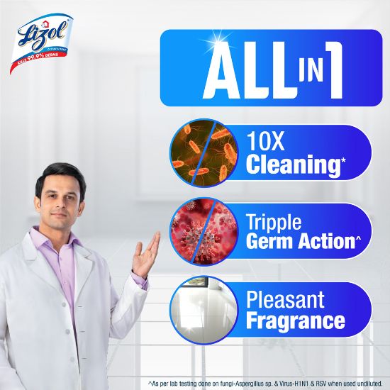 Picture of Lizol Disinfectant Floor & Surface Cleaner 500ml Neem, Kills 99.9% Germs