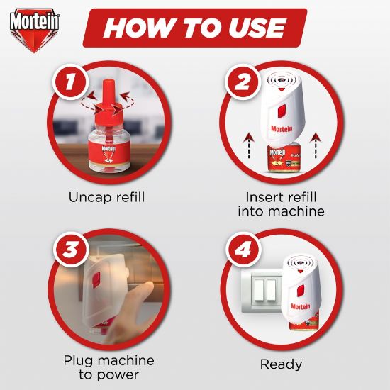 Picture of Mortein Mosquito Repellant Machine+Refill Combo Pack 45ml |100% Dengue Protection
