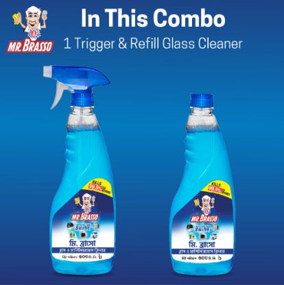 Picture of Mr. Brasso Glass & Household Cleaner Spray 500ml & 500 ml Refill Combo Pack