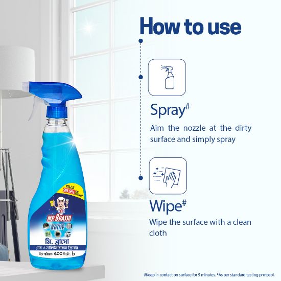 Picture of Mr. Brasso Glass & Household Cleaner Spray 500ml & 500 ml Refill Combo Pack