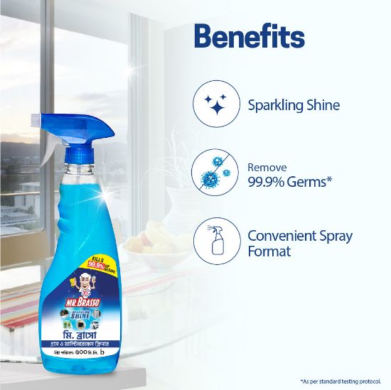 Picture of Mr. Brasso Glass & Household Cleaner Spray 500ml & 500 ml Refill Combo Pack