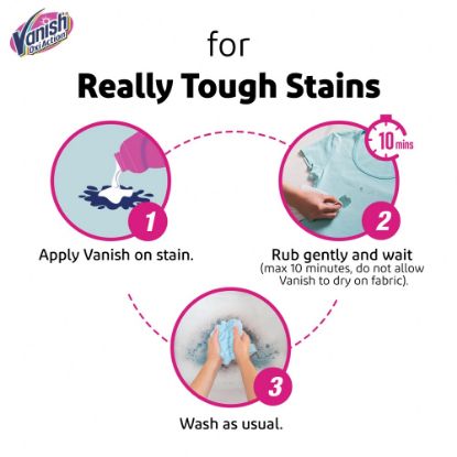 Picture of Vanish All in One Liquid Detergent Booster - 800 ml, Removes Stains, Whitens Whites and Brightens Colors