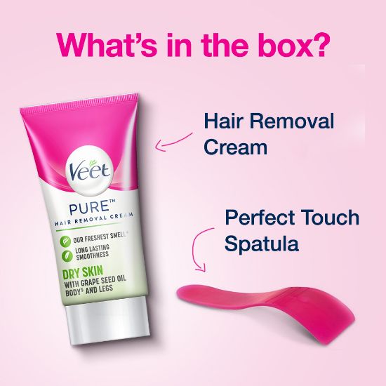Picture of Veet Hair Removal Cream 25gm Dry Skin for Body & Legs, Get Salon-like Silky Smooth Skin with 5 in 1 Skin Benefits