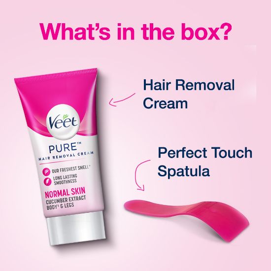 Picture of Veet Hair Removal Cream 50gm Normal Skin for Body & Legs, Get Salon-like Silky Smooth Skin with 5 in 1 Skin Benefits