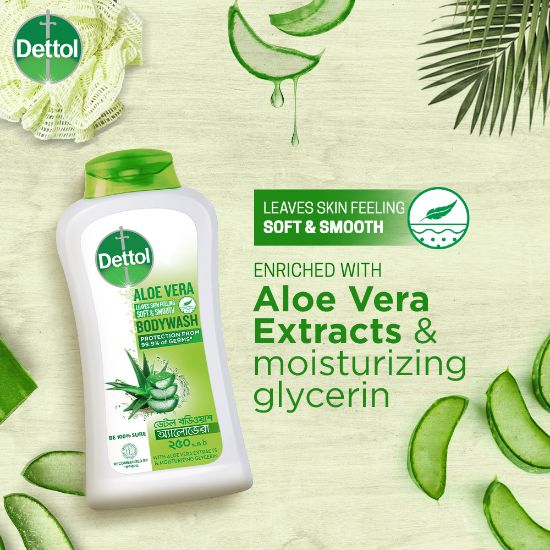 Picture of Dettol Aloe Vera with Moisturizing Glycerin Bodywash Leaves Skin Feeling Soft & Smooth 250ml