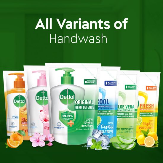Picture of Dettol Handwash Original 170ml Refill, Liquid Soap with protection from 100 illness-causing germs