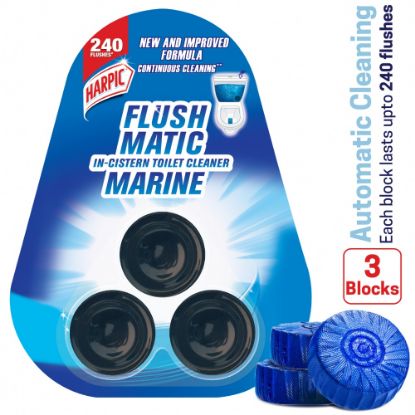 Picture of Harpic Flushmatic Marine In Cistern Toilet Cleaner Blocks (150g) 3pcs