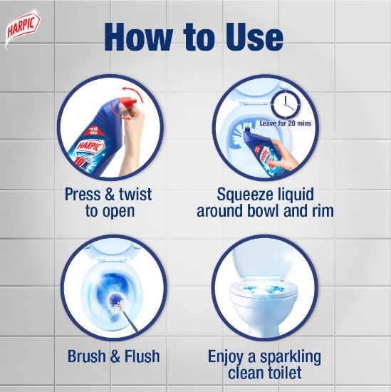Picture of Harpic Toilet Cleaner Liquid 250ml Original Power Plus 1010 Stain Remover