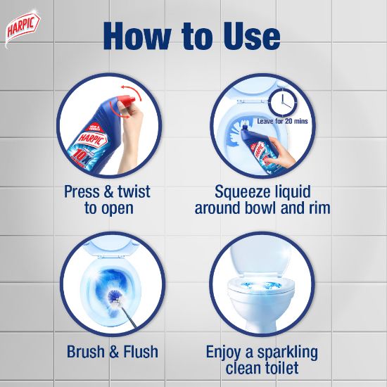 Picture of Harpic Toilet Cleaner Liquid 750ml(750 ml X 2) Original Power Plus 10/10 Stain Remover