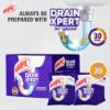 Picture of Harpic Drain Cleaning Xpert Powder 20pcs x 50g, Unblocks Clogged Bathroom, Kitchen & Shower Sink in 30 minutes, Clears Drainpipes, Melts Hair & Grease, Effective Sink and Drain Pipe Cleaner & Blockage Remover
