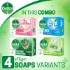 Picture of Dettol Soap Pack of 4 Variants (75gm x 4)- Original, Skincare, Cool, Aloe Vera Bathing Bar Soaps