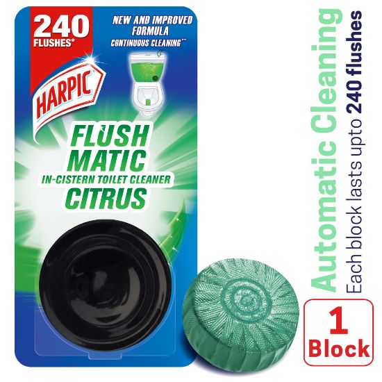 Picture of Harpic Flushmatic Citrus In Cistern Toilet Cleaner Block (50g) 1pcs